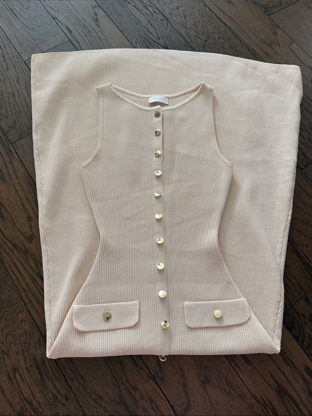 Meshki Sawyer Cream Sleeveless Button-Front Maxi Dress - Picture 5 of 5